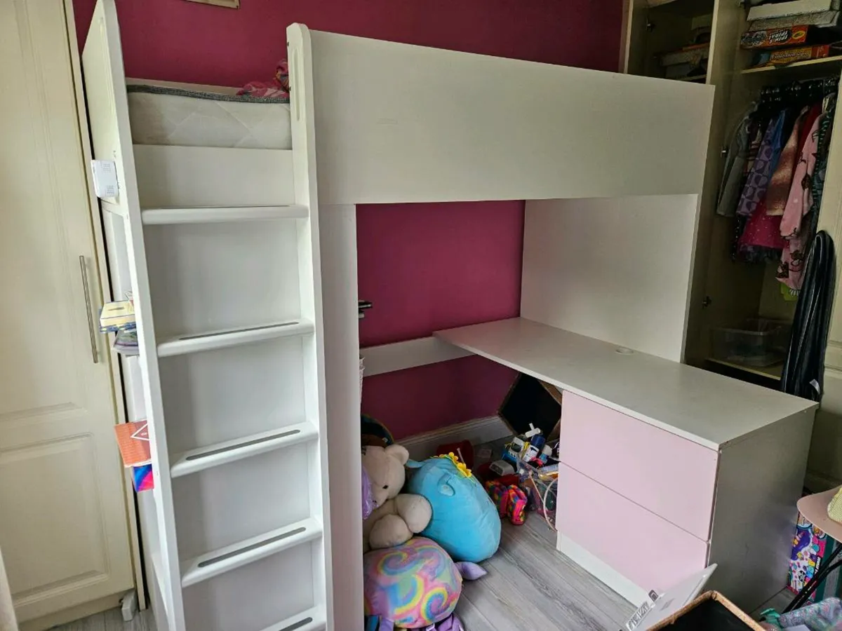 IKEA bed with storage and desj - Image 2