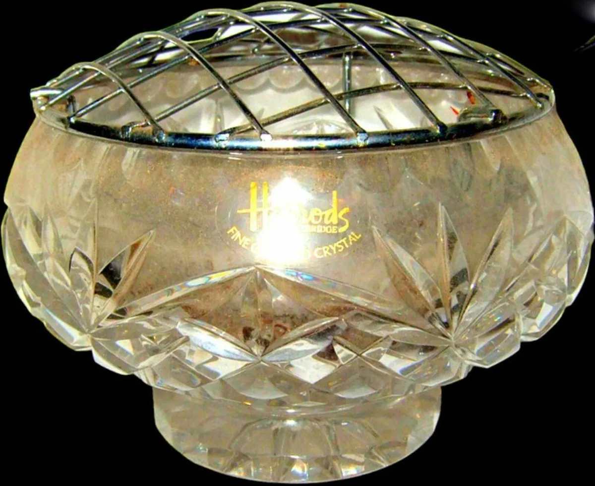 Vintage Harrods Crystal Rose Bowl - Image 2
