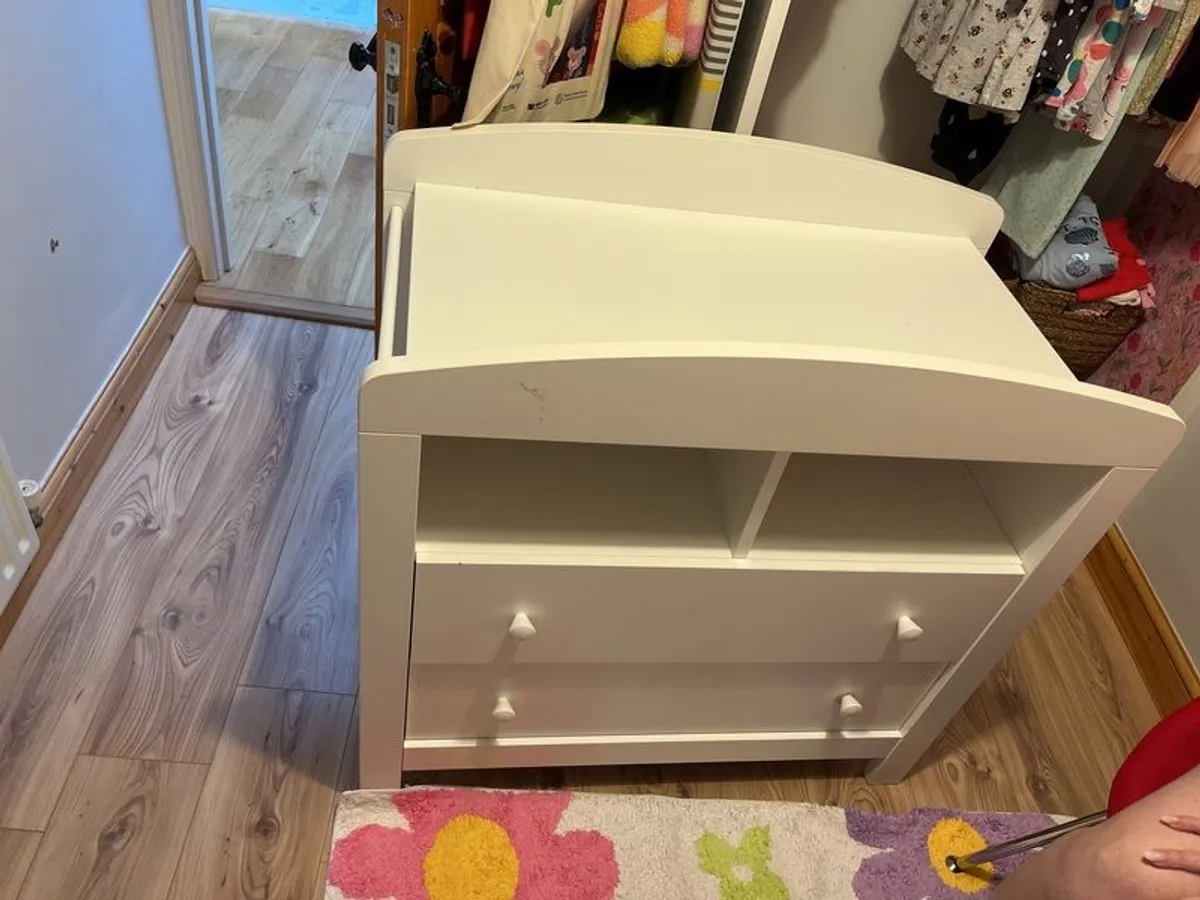 Baby change table, baby clothes storage, nursery table, baby room storage - Image 1
