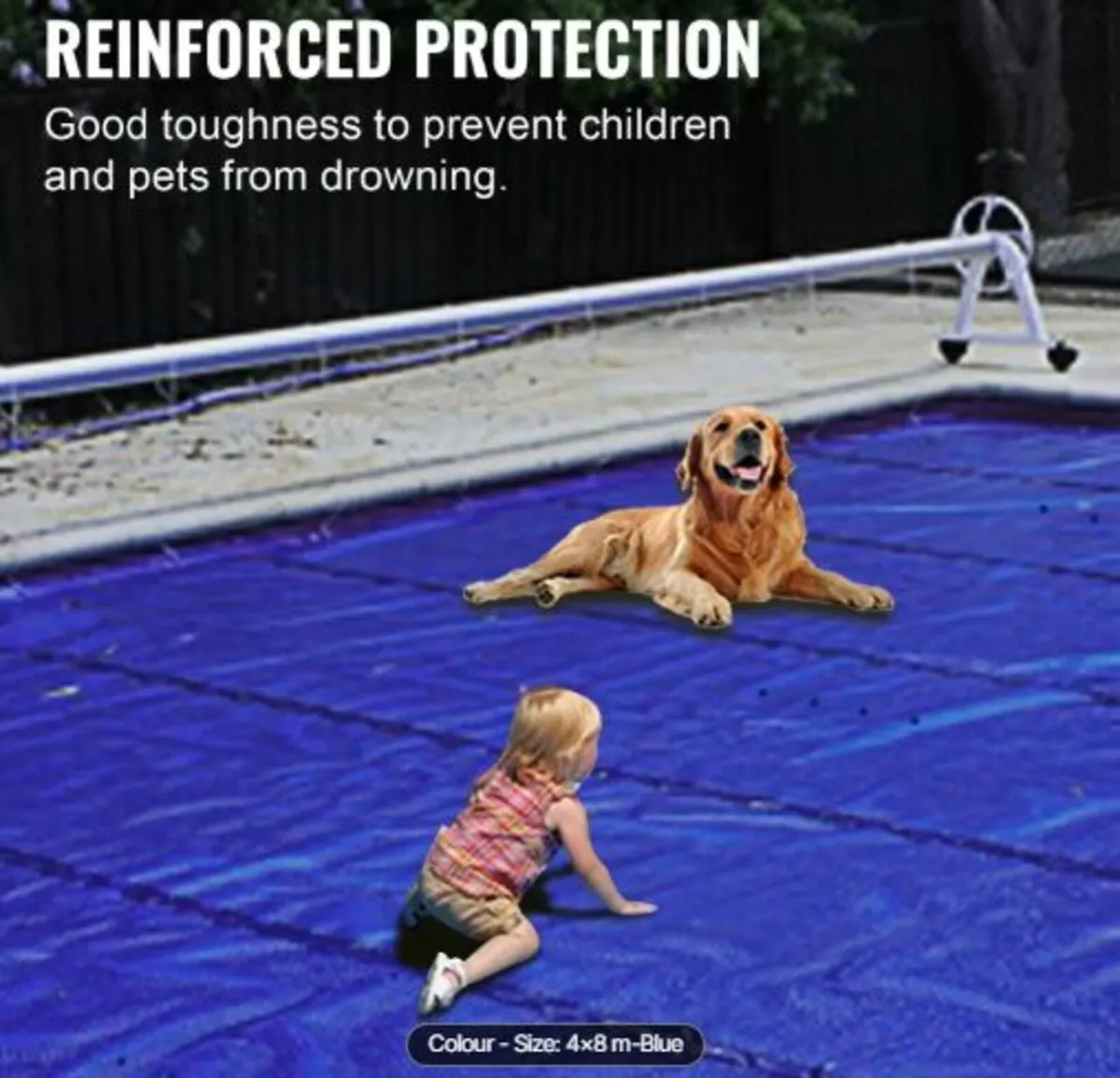 Pool Safety Cover, 13x26 ft In-ground Pool Cover, - Image 4