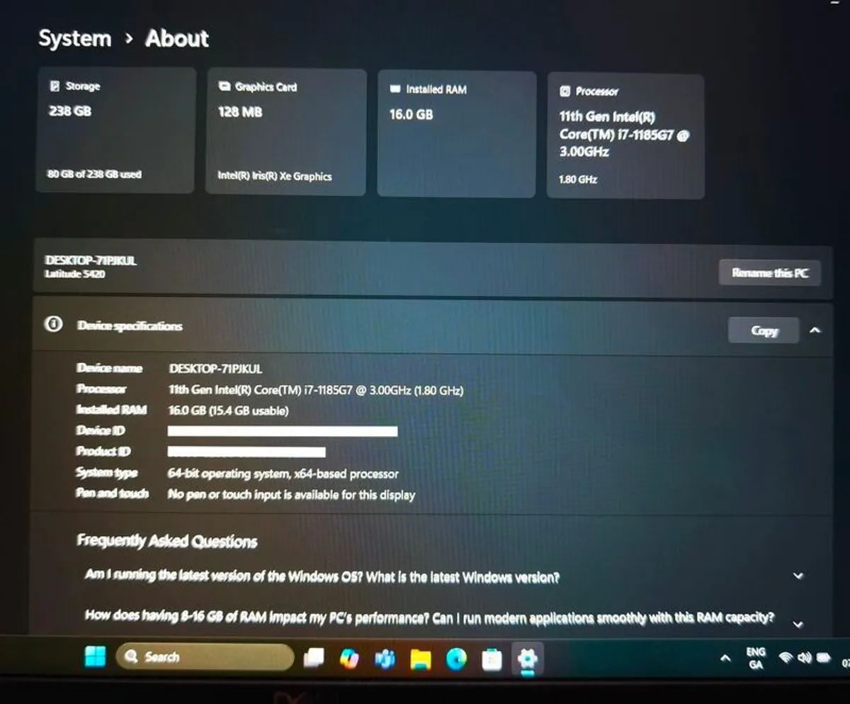 Dell Latitude 5420 i7 11th Gen - Image 2