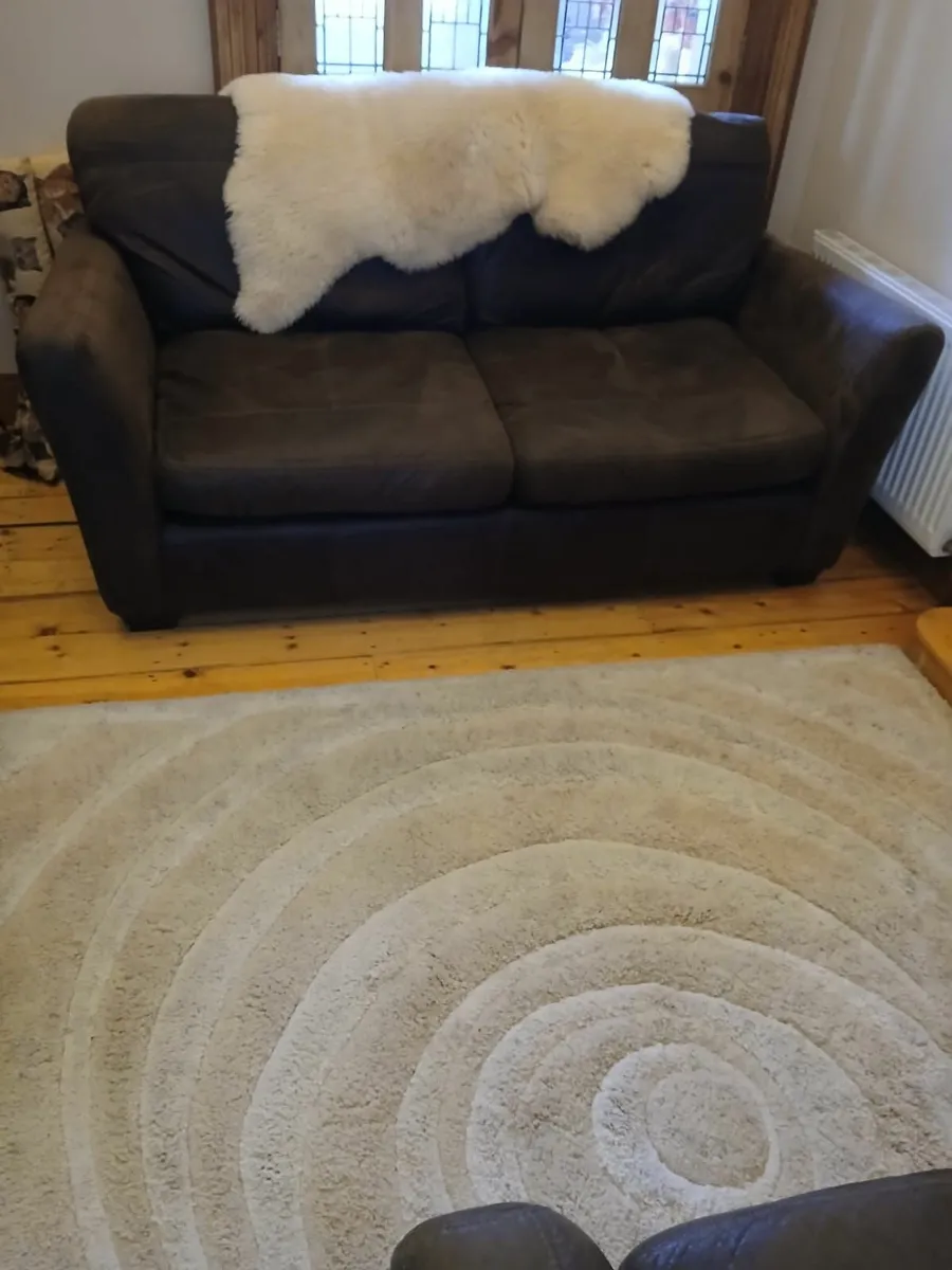 Suede couch and arm chair - Image 3