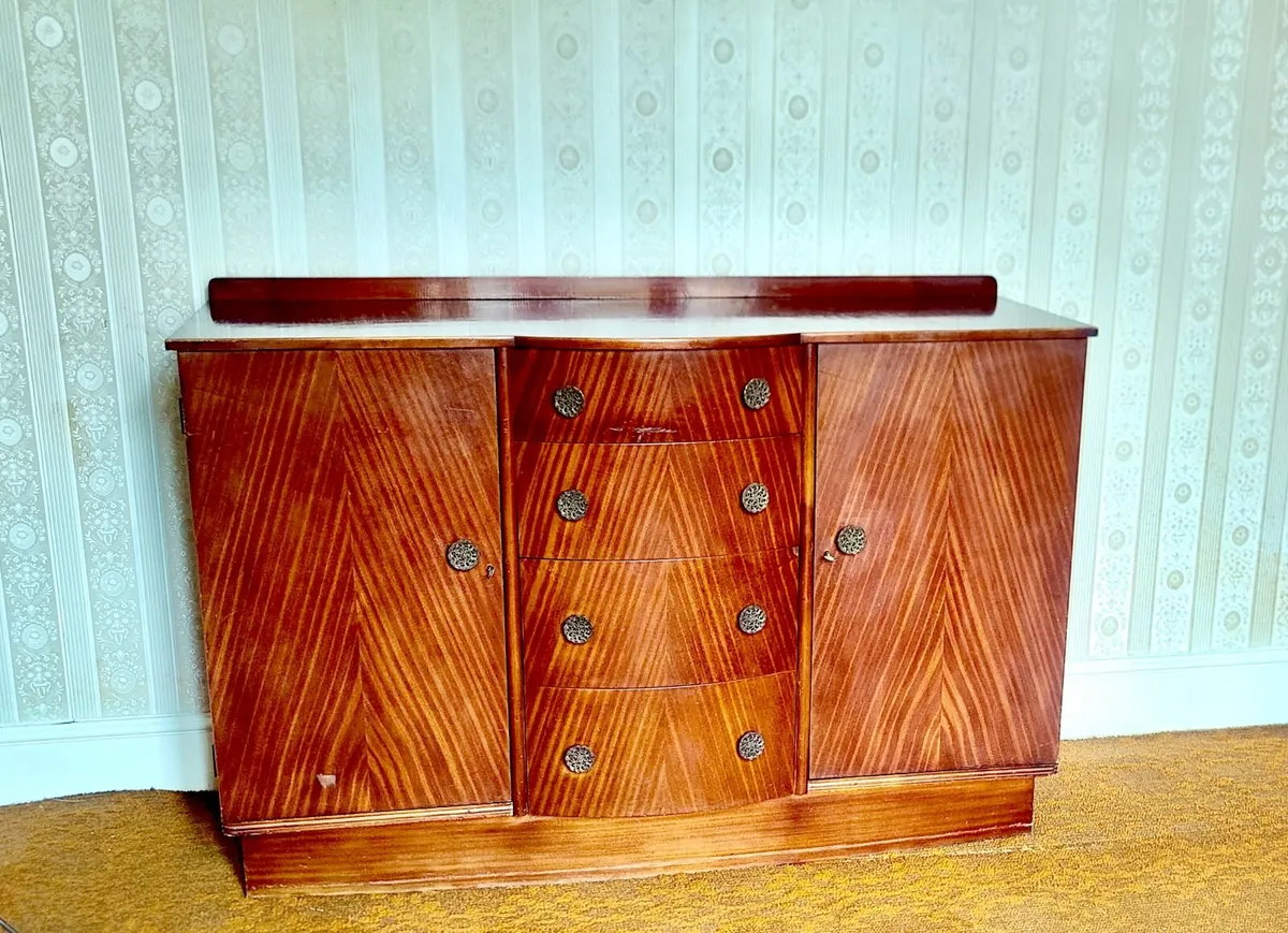 Art Deco Curved Cabinet Drinks Sideboard Storage - Image 1