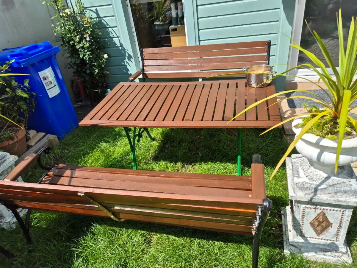 Garden bench Table cast iron - Image 1