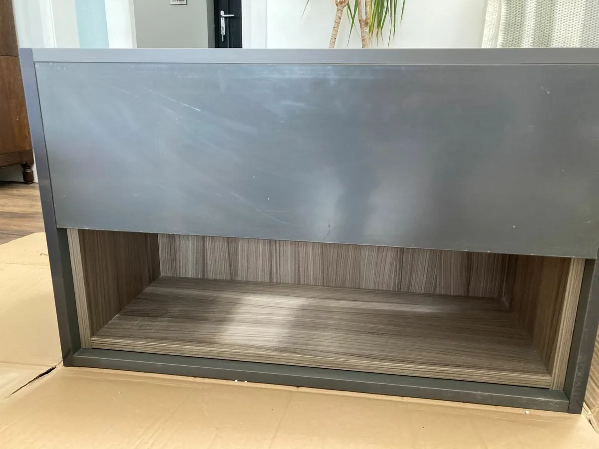 Wall Hung Vanity Unit w/ Open Shelf Grey 800mm - Image 1