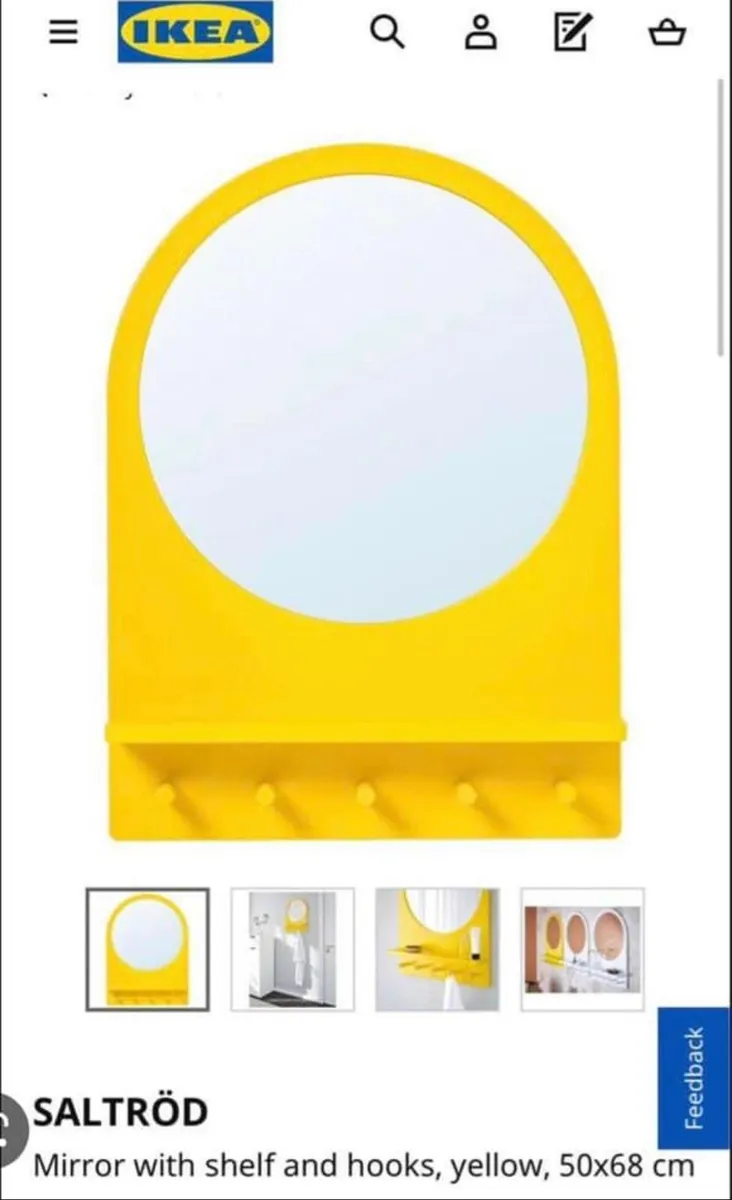 Ikea Saltrod mirror with shelf and hooks - Image 1