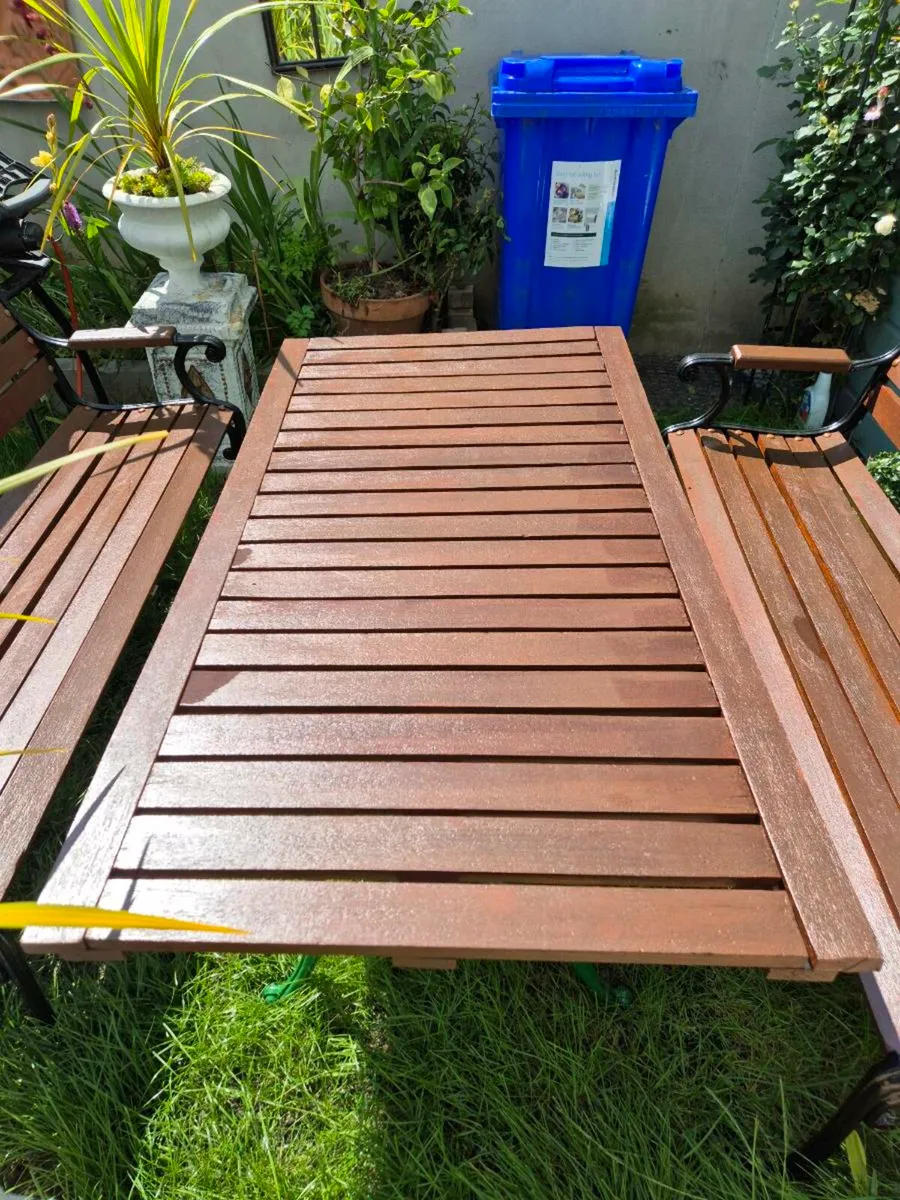 Garden bench Table cast iron - Image 2