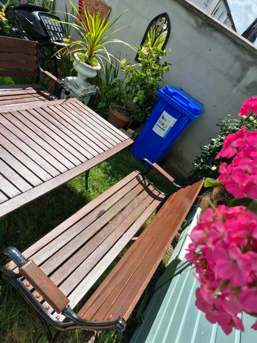 Garden bench Table cast iron - Image 3