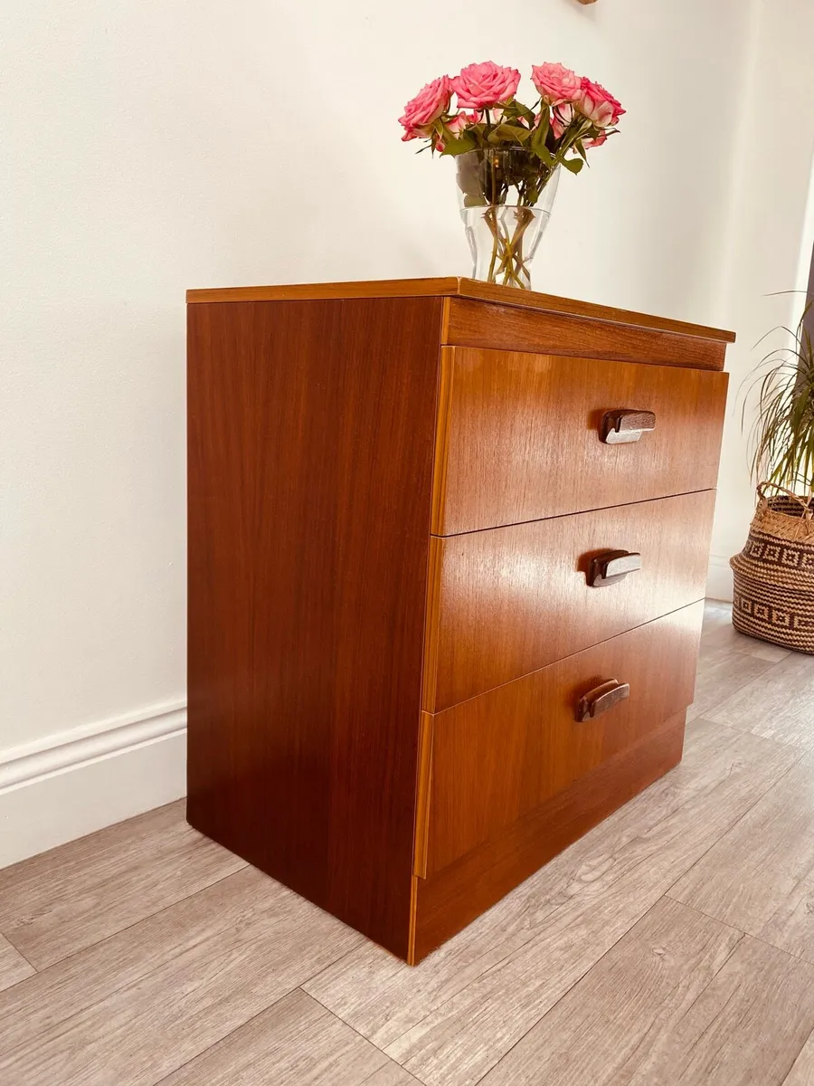 Mid Century Bedside Locker Chest of Drawers - Image 3