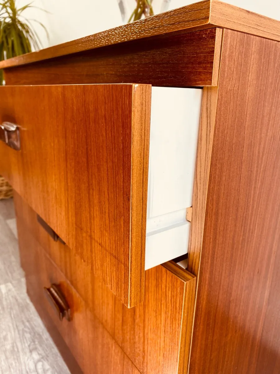 Mid Century Bedside Locker Chest of Drawers - Image 4