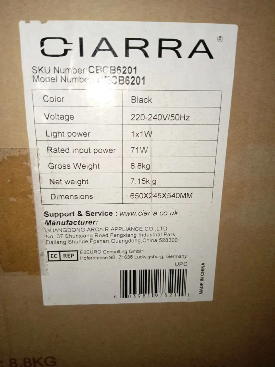 Brand new black cooker hood. - Image 4