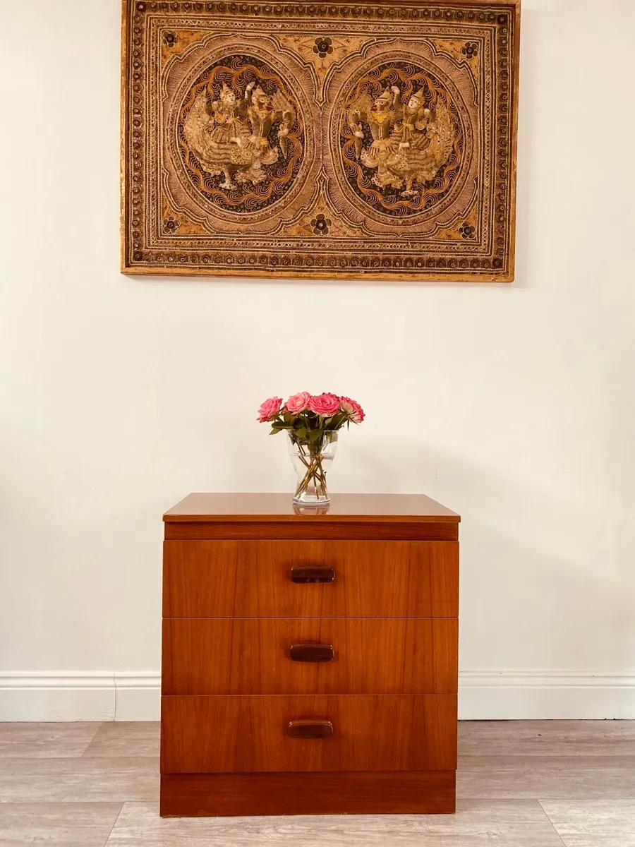 Mid Century Bedside Locker Chest of Drawers - Image 1