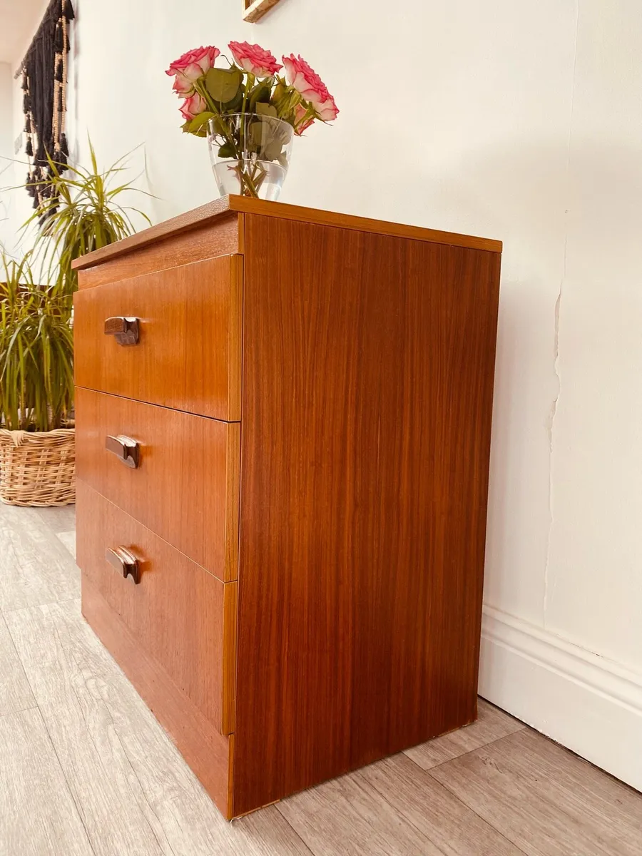 Mid Century Bedside Locker Chest of Drawers - Image 2