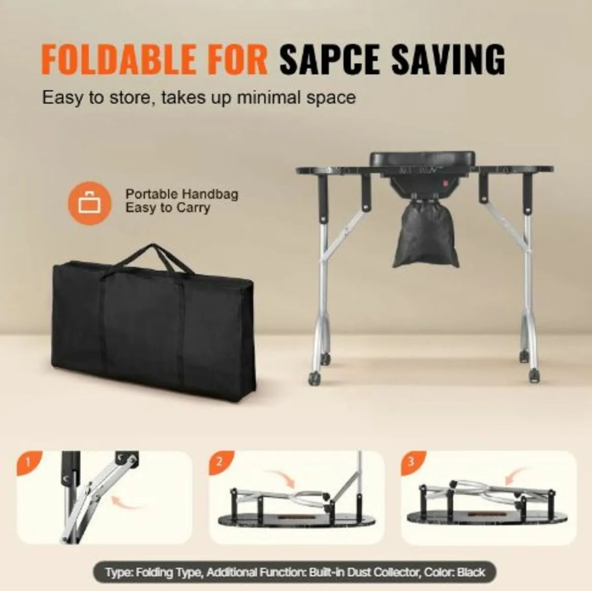 Portable Manicure Table Foldable Nail Table - Image 2