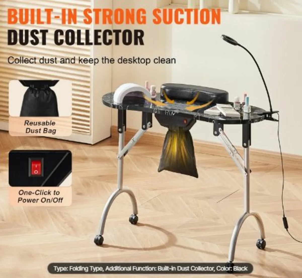 Portable Manicure Table Foldable Nail Table - Image 3