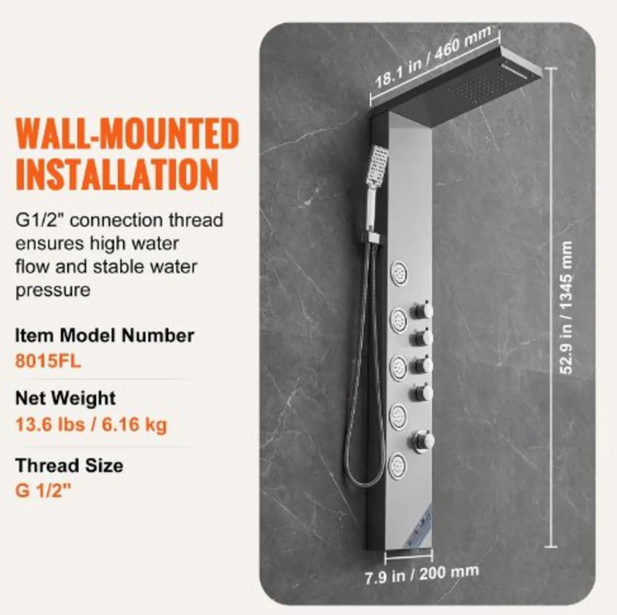 4 Shower Modes Shower Panel Tower - Image 3