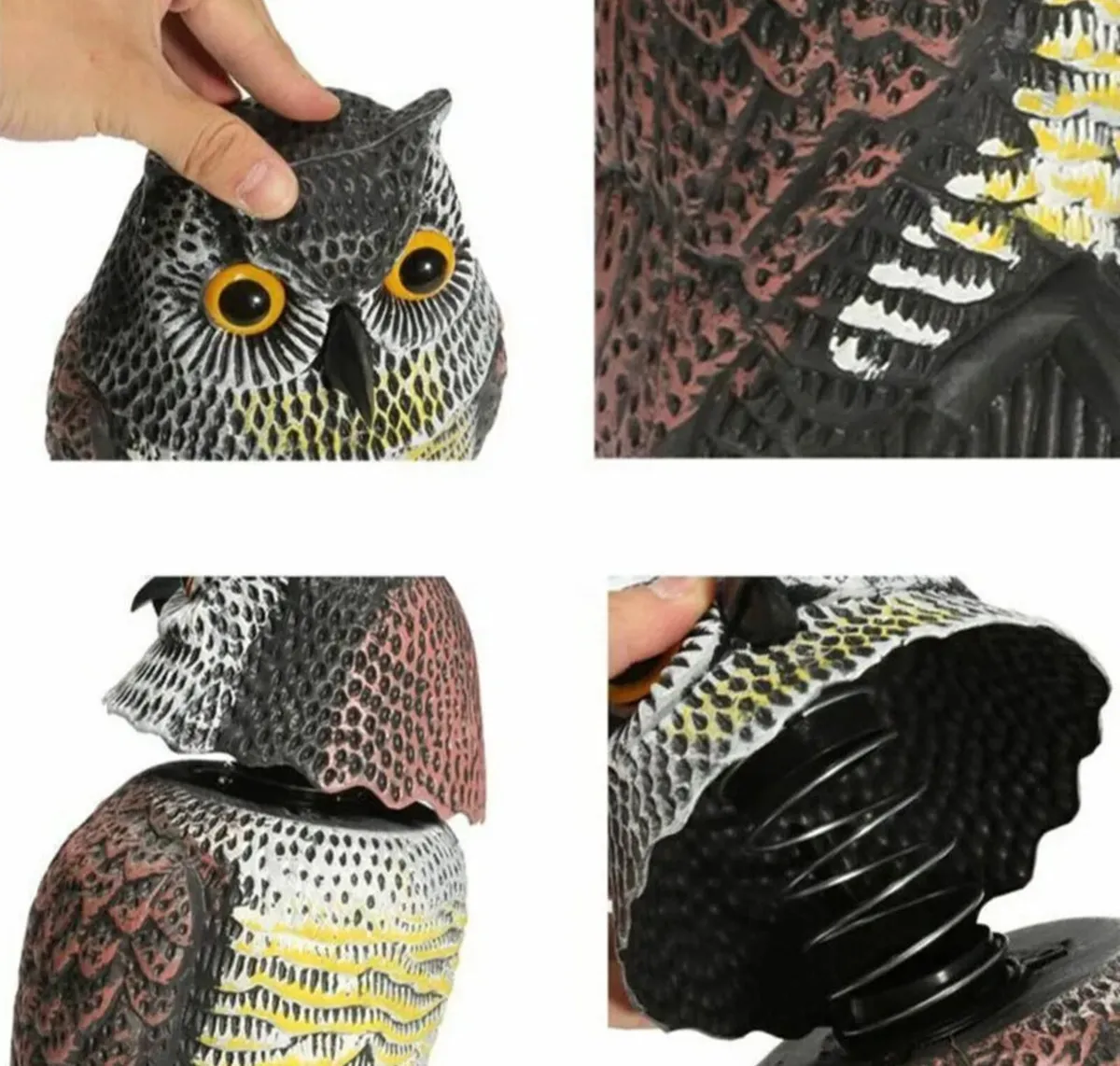 Bird Pigeon Scarecrow Owl Decoy with Rotating Head - Image 4