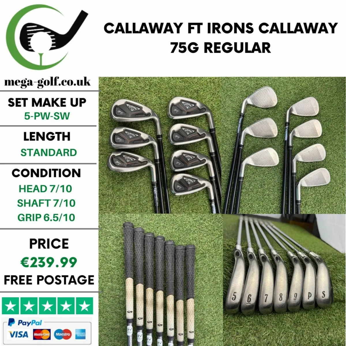 CALLAWAY FT IRONS / 5-PW-SW / CALLAWAY 75G REGULAR - Image 1