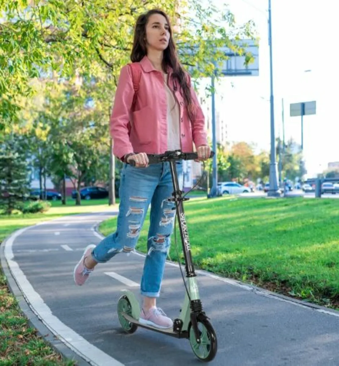 Folding Kick Scooter with Adjustable Handlebar, - Image 2