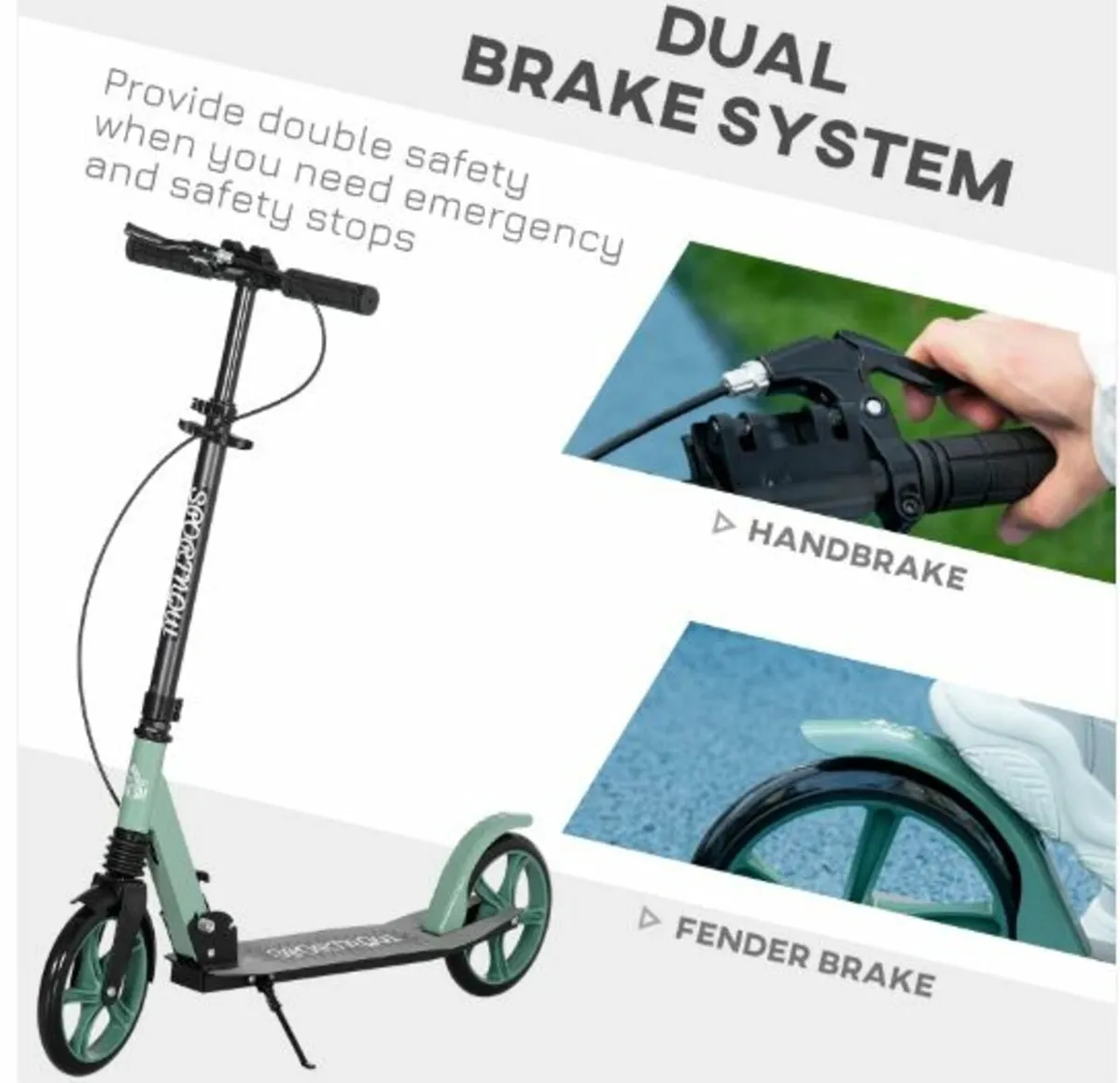 Folding Kick Scooter with Adjustable Handlebar, - Image 4