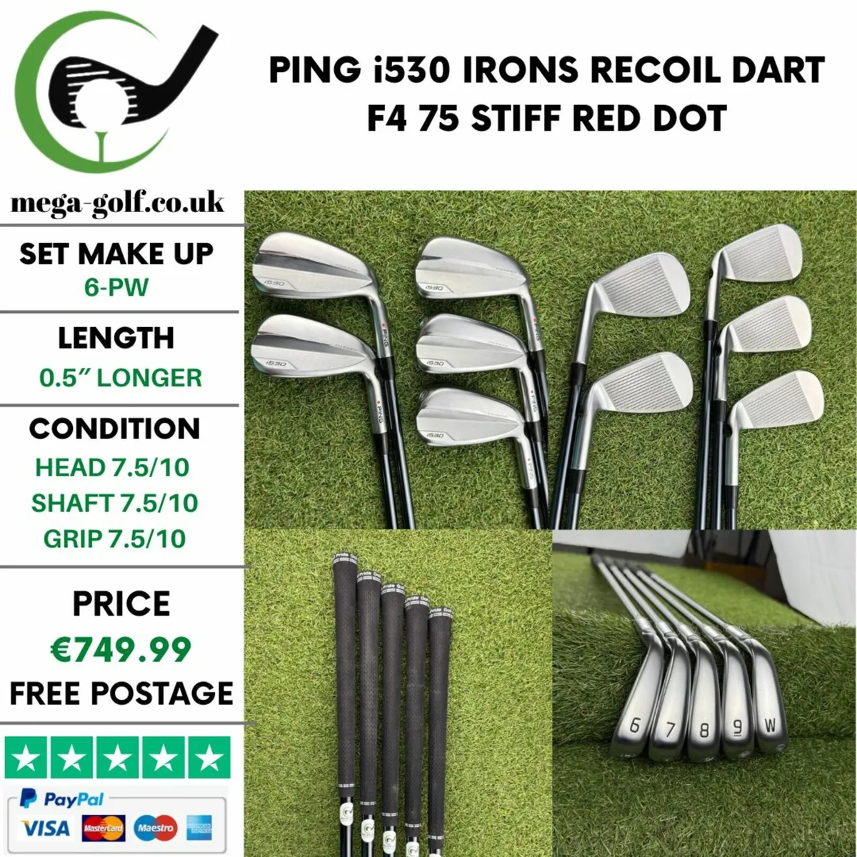 PING i530 IRONS / 6-PW / RECOIL DART F4 75 STIFF - Image 1