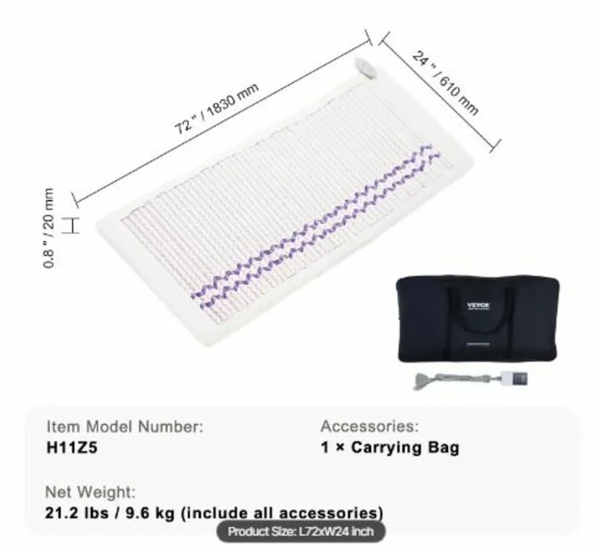 Far Infrared Heating Pad Amethyst Gemstones Mat - Image 1