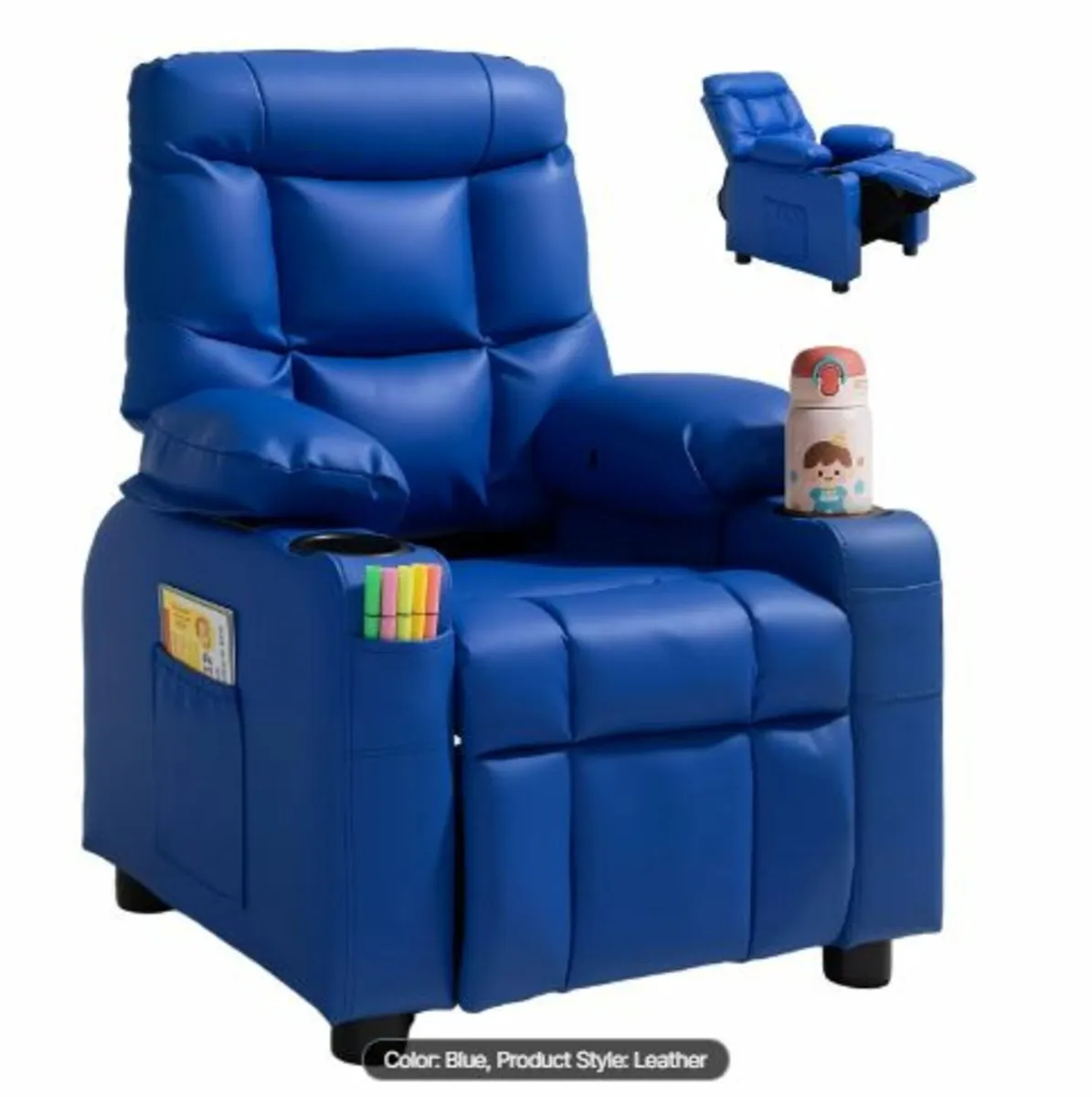 Kids Reclining Chair PU Leather Toddler Recliner - Image 3