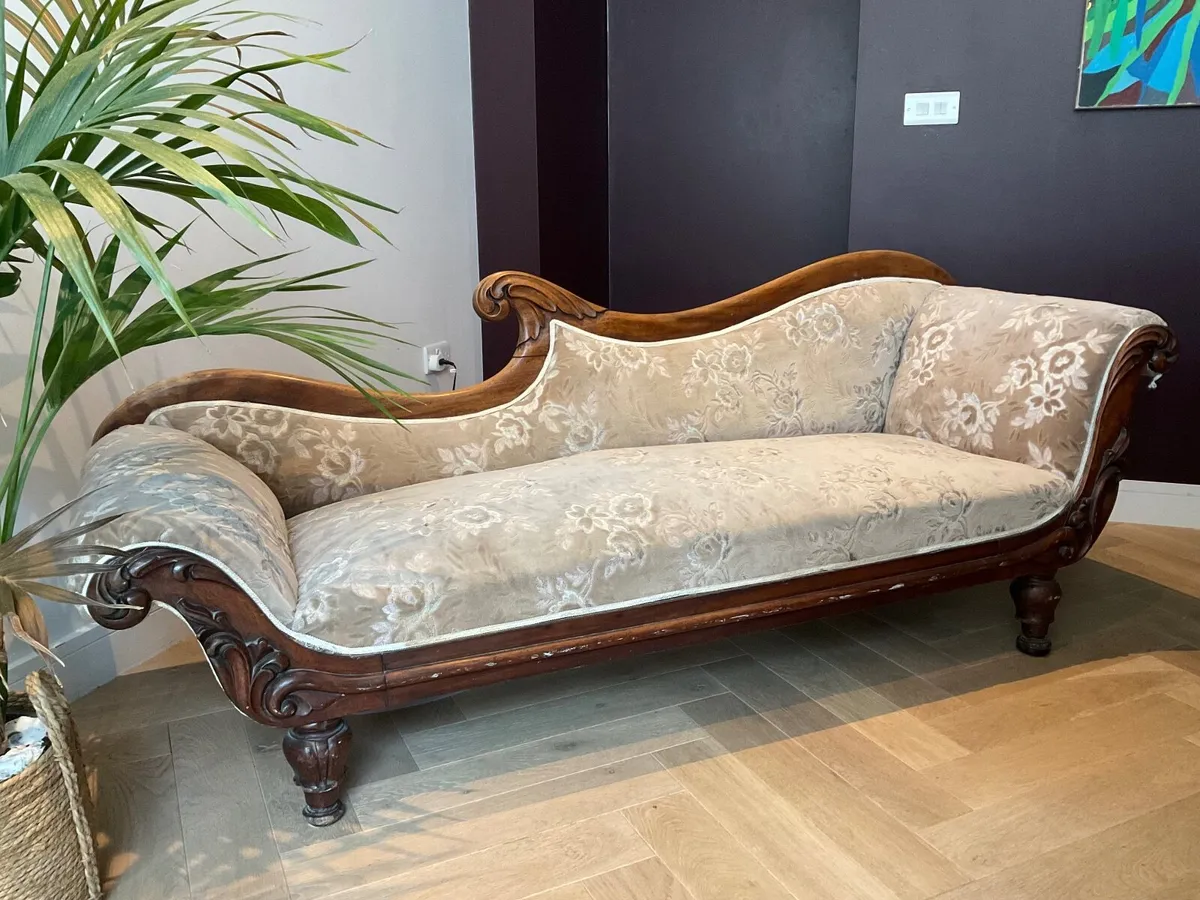 Antique Chaise Longue Sofa - Image 2