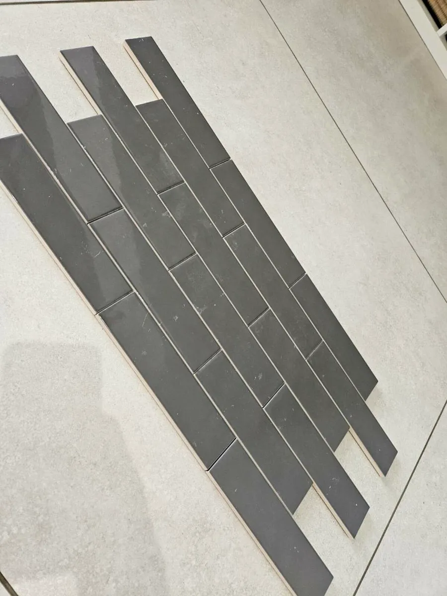 Equipe grey gloss subway tile - Image 4