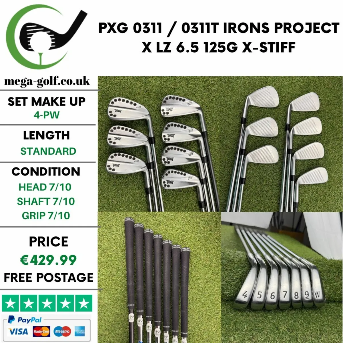 PXG 0311 / 0311T IRONS / 4-PW / X-STIFF - Image 1