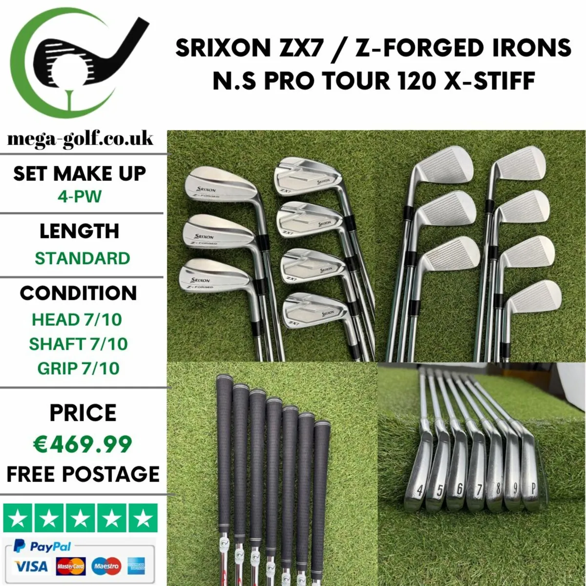 SRIXON ZX7 / Z-FORGED IRONS / 4-PW / X-STIFF - Image 1