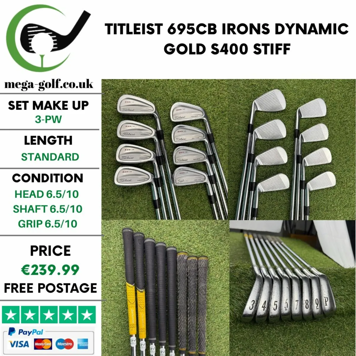 TITLEIST 695CB IRONS / 3-PW / STIFF - Image 1