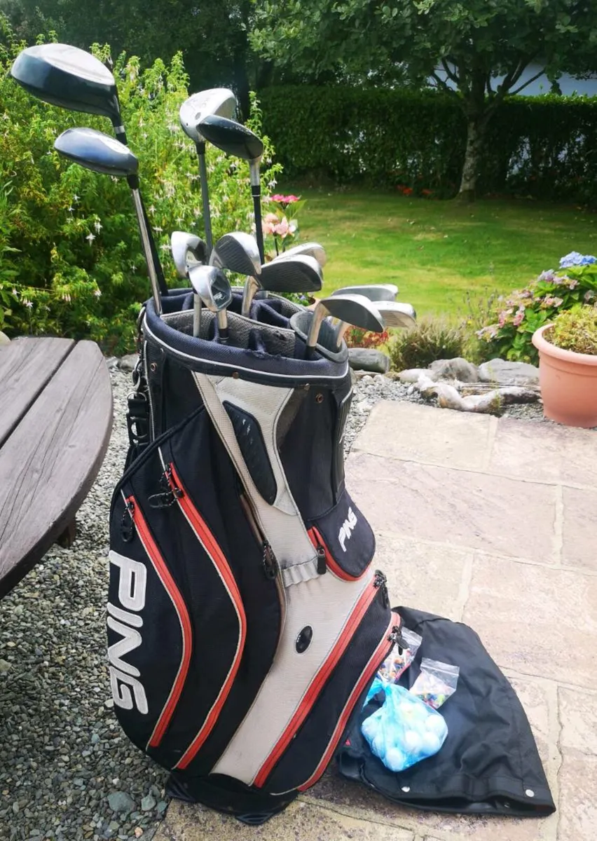 Mens set, Ping cart bag, 4 woods,7 irons, putter - Image 2