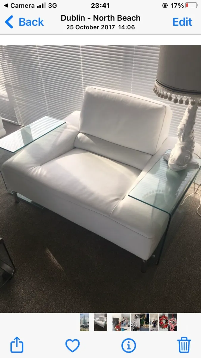 White leather chair - Image 4