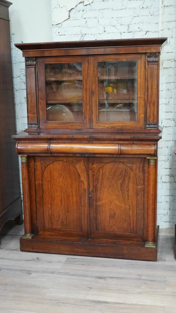 William IV Rosewood Bookcase Chiffonier - Image 1