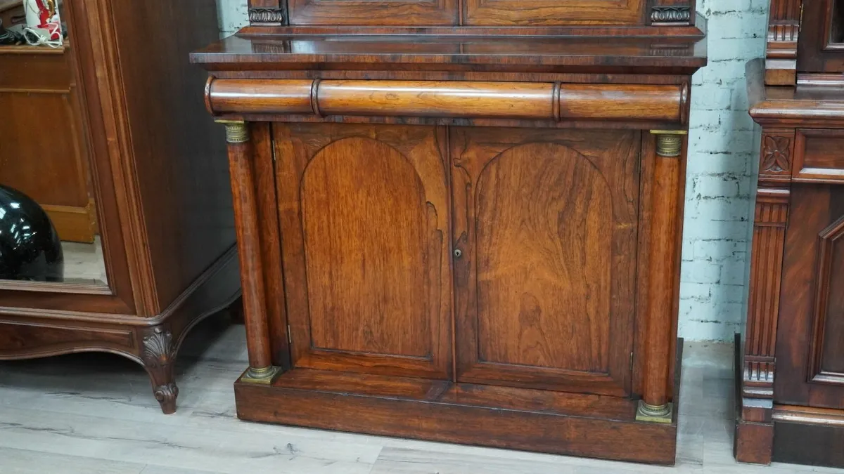 William IV Rosewood Bookcase Chiffonier - Image 3