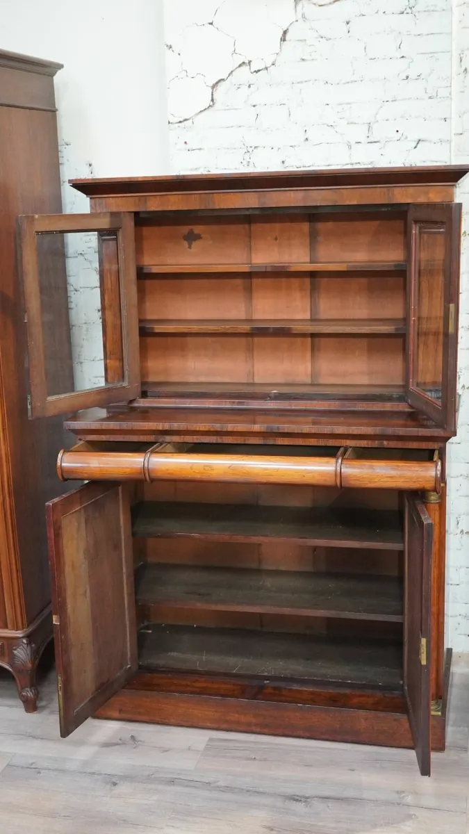 William IV Rosewood Bookcase Chiffonier - Image 4