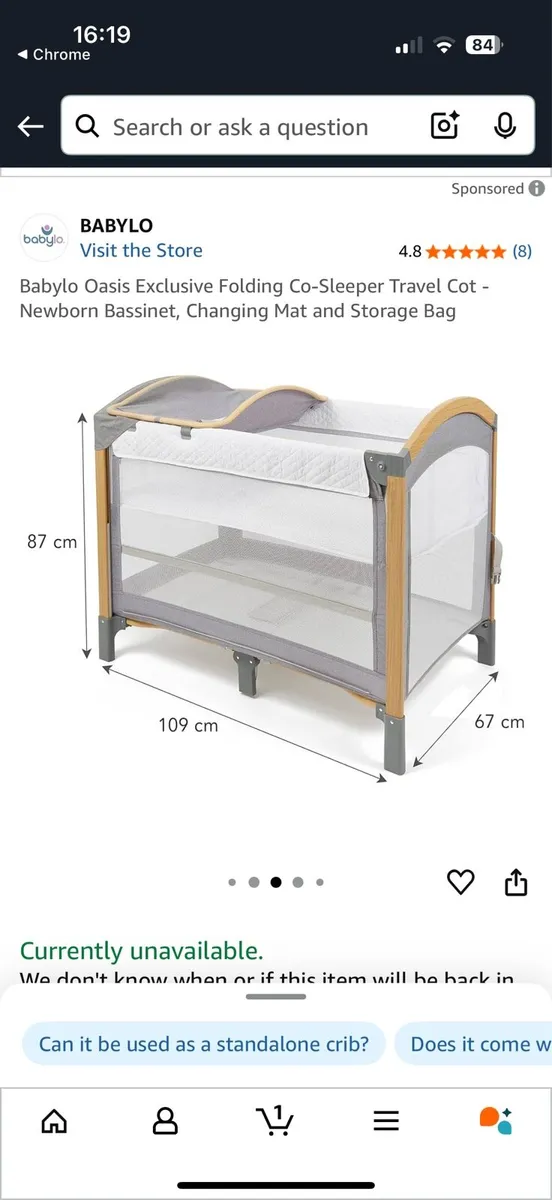 Babylo oasis 4 in 1 baby cot - Image 2