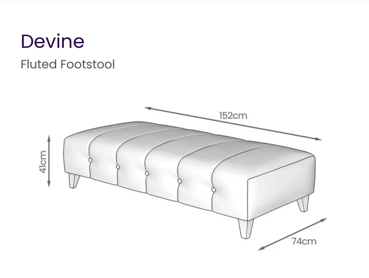 Devine Fluted Foot Stool - Image 3