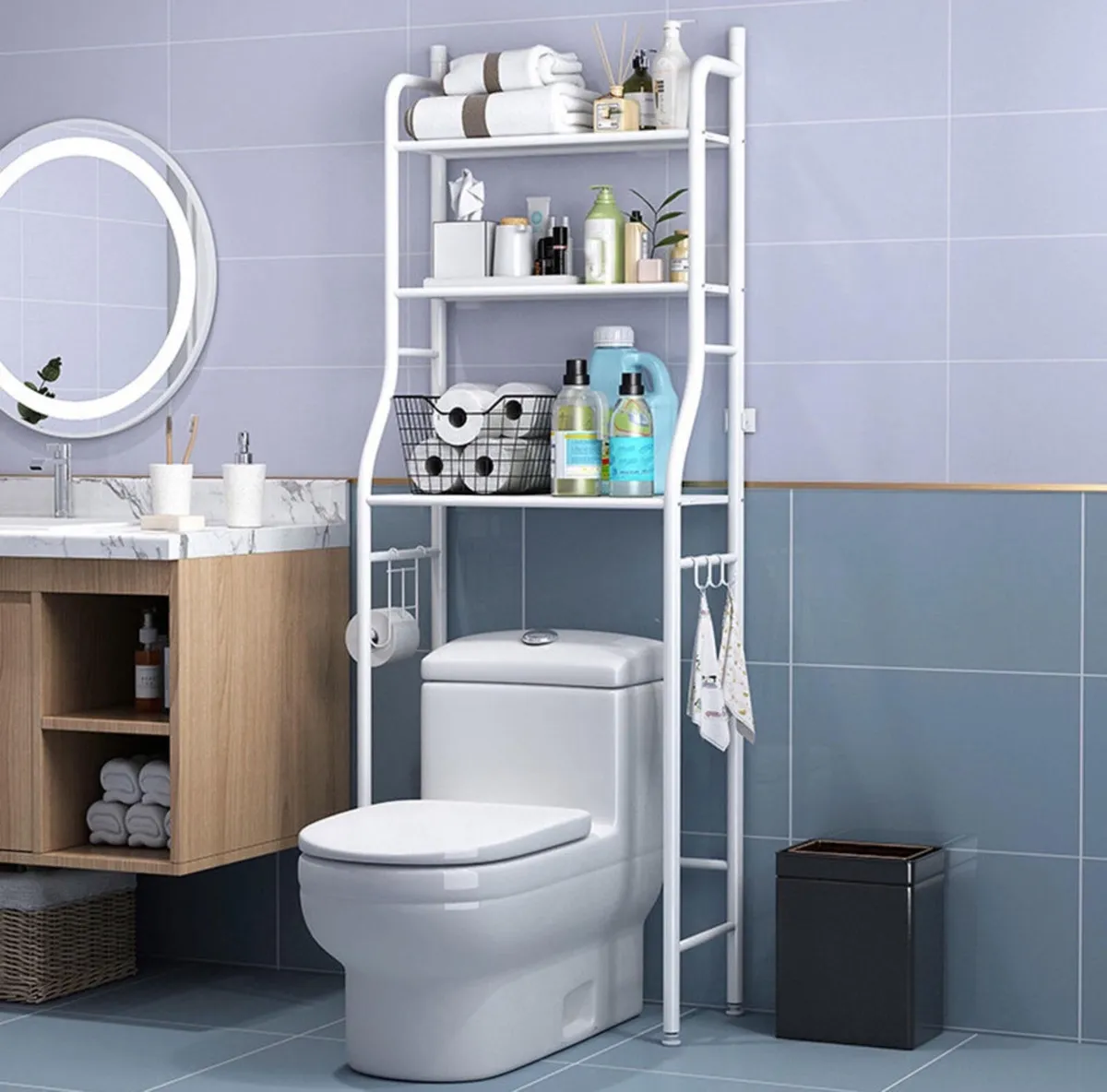 3 Tier Bathroom Shelf Over Toilet Storage Rack NEW - Image 1