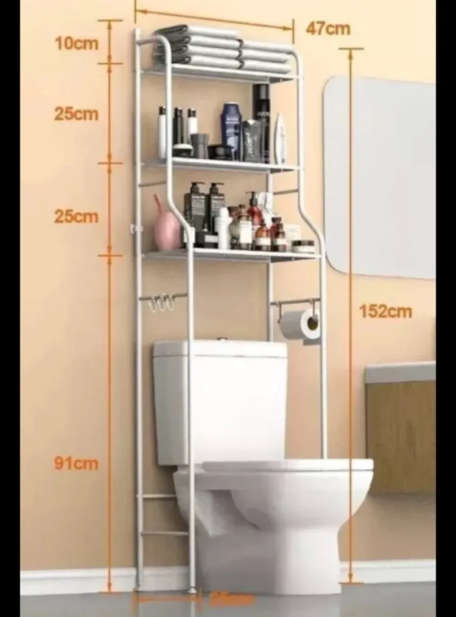 3 Tier Bathroom Shelf Over Toilet Storage Rack NEW - Image 3