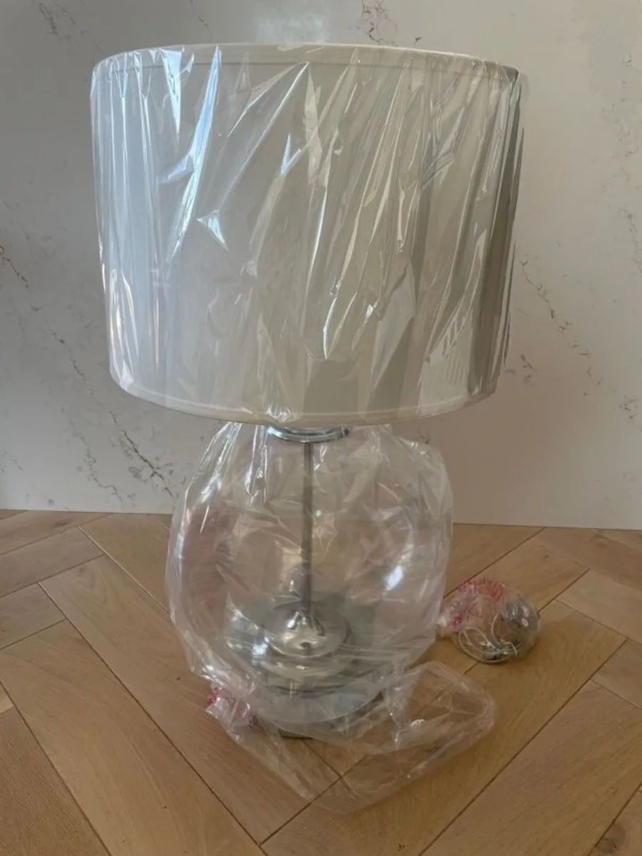 Large Glass & Chrome Lamp - Image 2