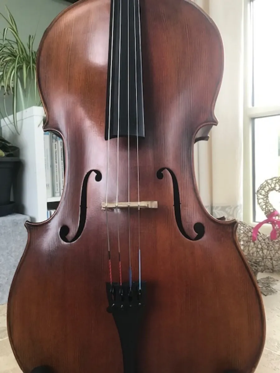 Strad design, hand carved masterbuilt Cello + Case - Image 2