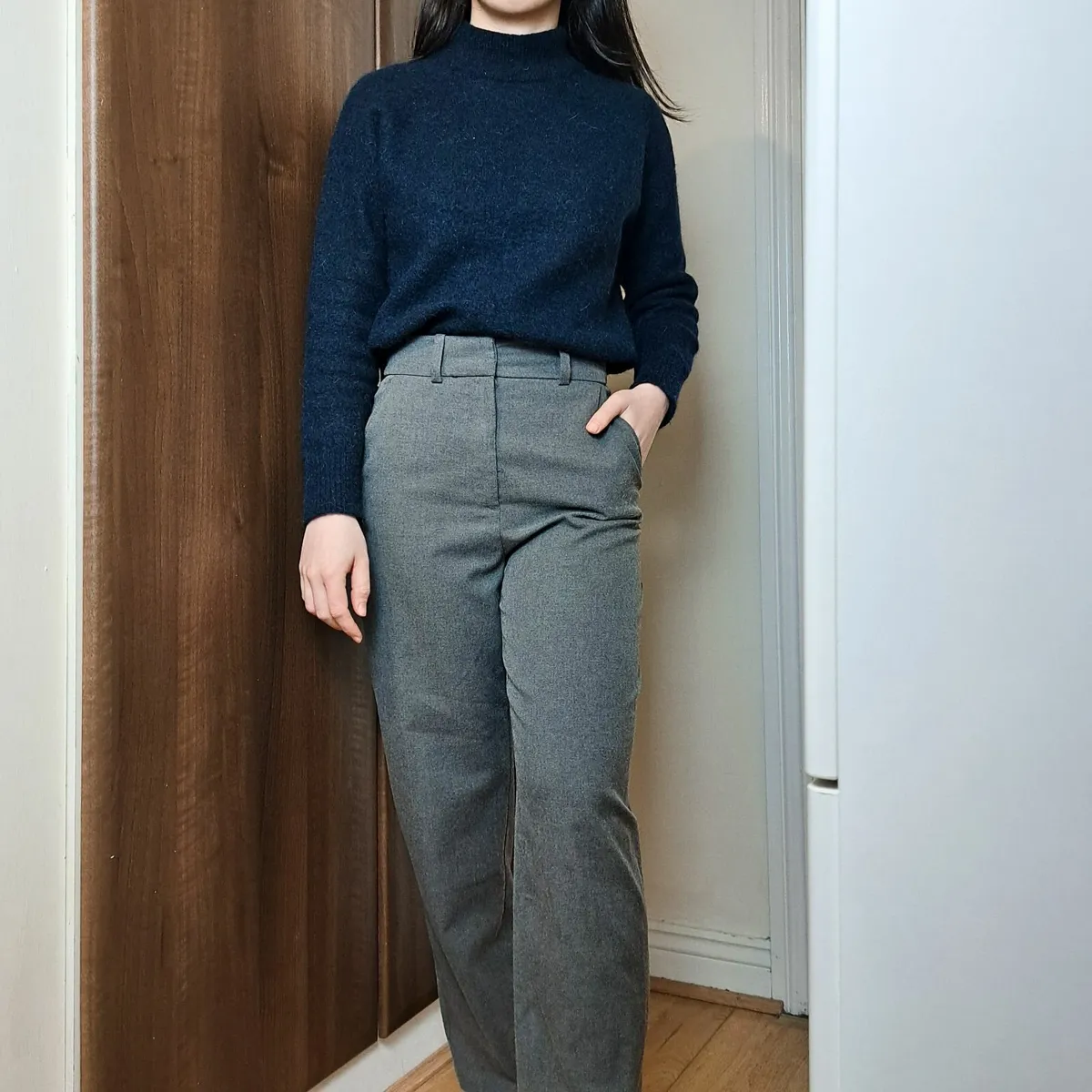Select Femme Navy Wool Blend Sweater Jumper Size S - Image 3