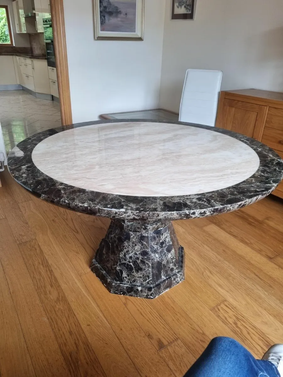 Marble Dining Table & Chairs - Image 1