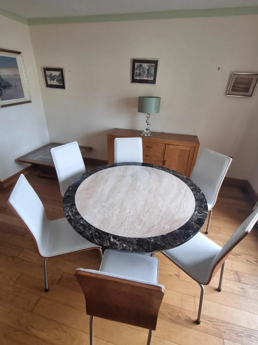 Marble Dining Table & Chairs - Image 2