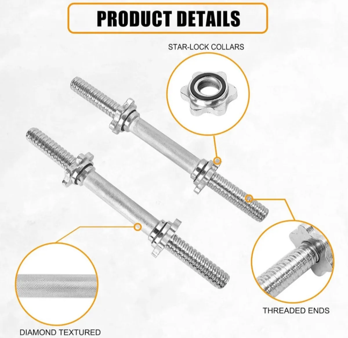 2 x Dumbbells Bar Weight Lifting Set - Image 3