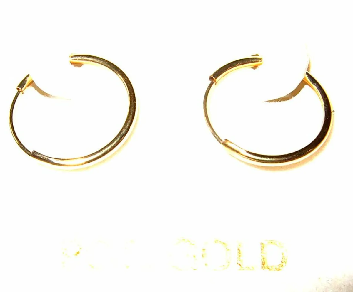 Vintage 9ct Gold Sleeper Earrings - Image 1