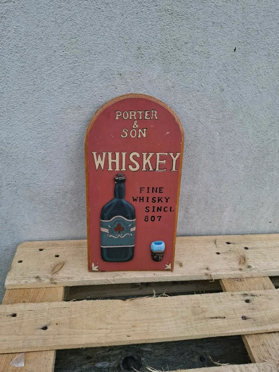 Wood whiskey sign postage possible