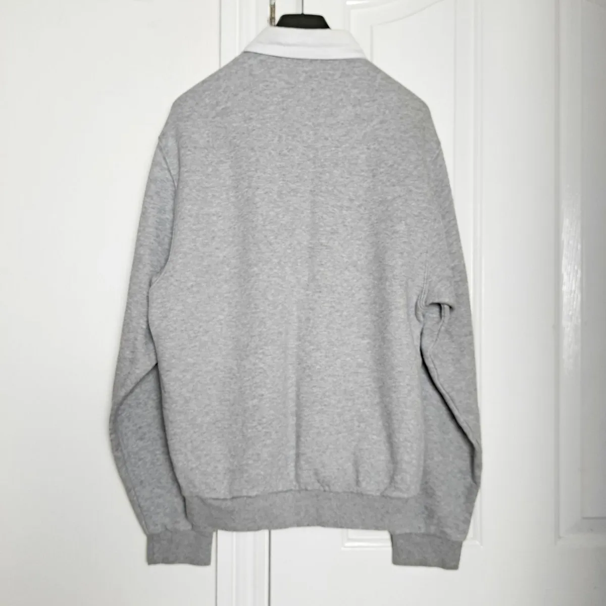 Nike Club Fleece Grey Polo Sweatshirt Mens Size XS - Image 3